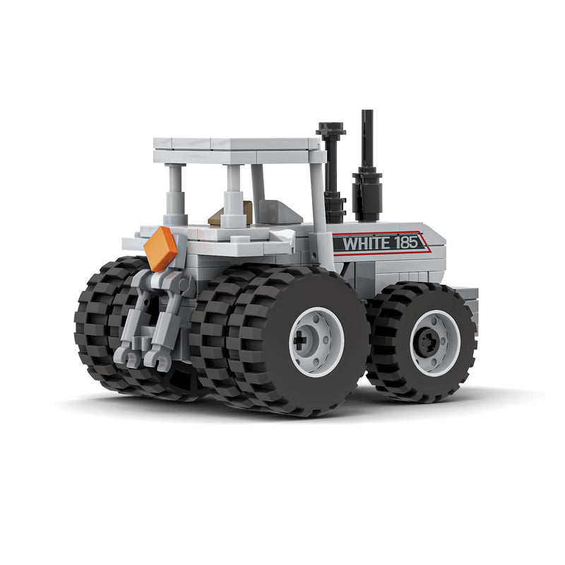 White 185 Tractor & Gravity Wagon Farming Building Set, BrickAg Microfarm Series 412 Pieces