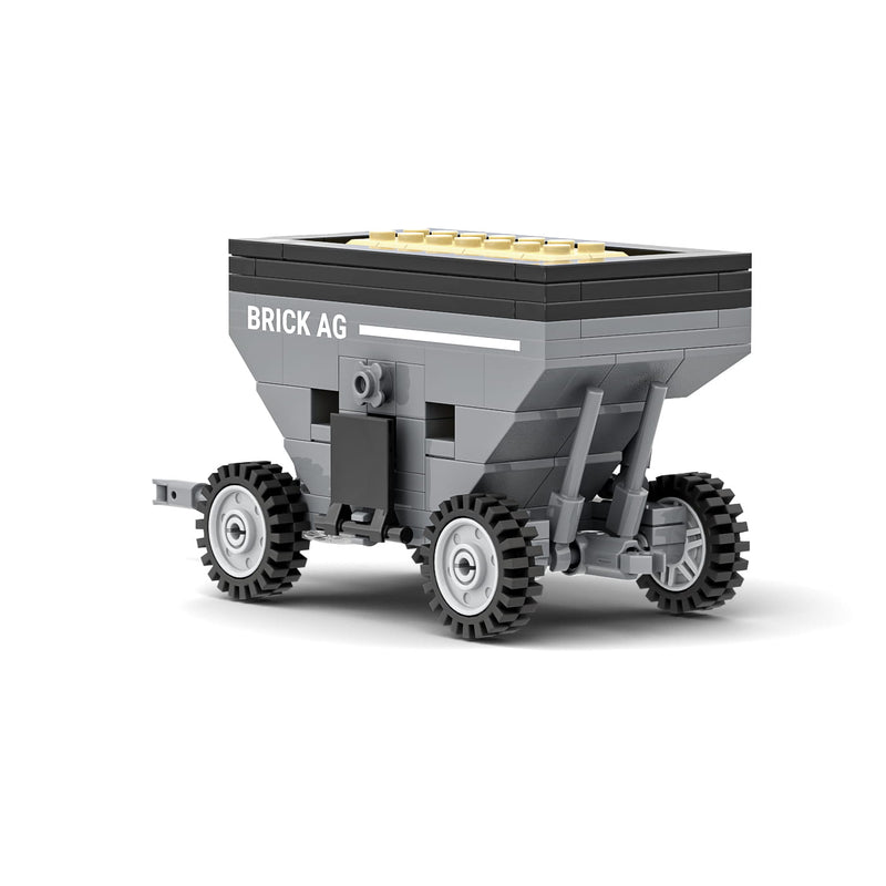White 185 Tractor & Gravity Wagon Farming Building Set, BrickAg Microfarm Series 412 Pieces