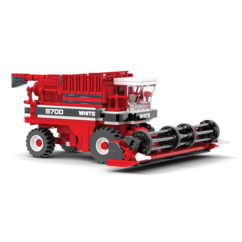 White 9700 Combine Farming Building Set, BrickAg Microfarm Series 694 Pieces