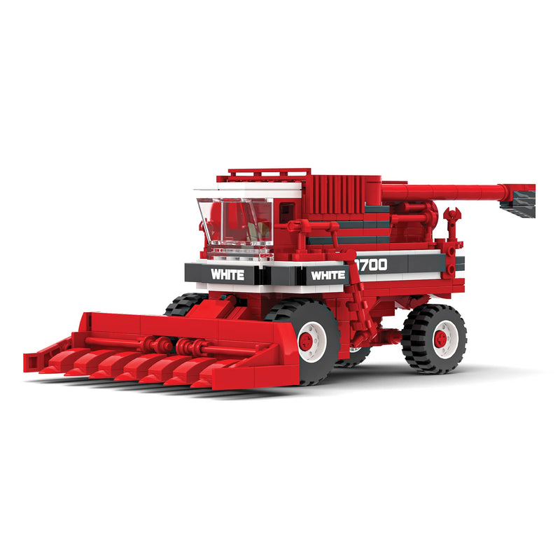 White 9700 Combine Farming Building Set, BrickAg Microfarm Series 694 Pieces