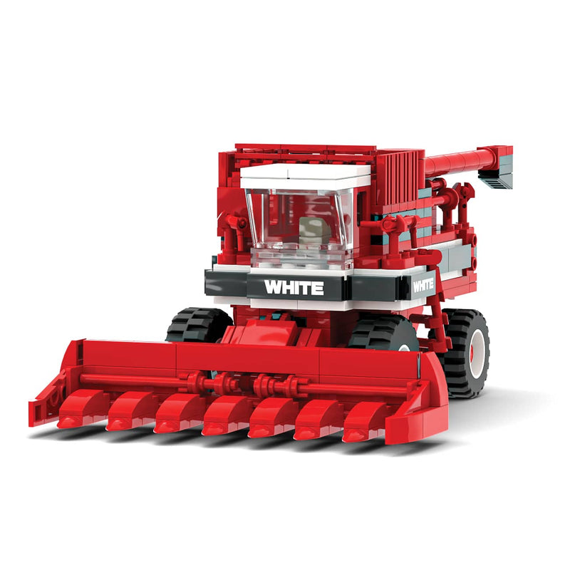 White 9700 Combine Farming Building Set, BrickAg Microfarm Series 694 Pieces