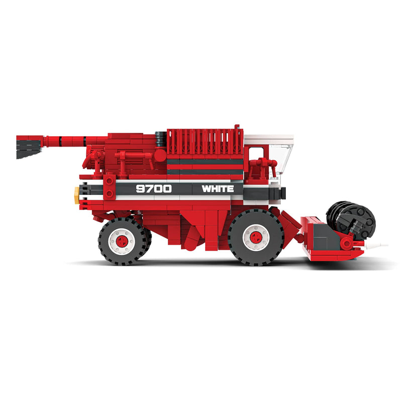 White 9700 Combine Farming Building Set, BrickAg Microfarm Series 694 Pieces