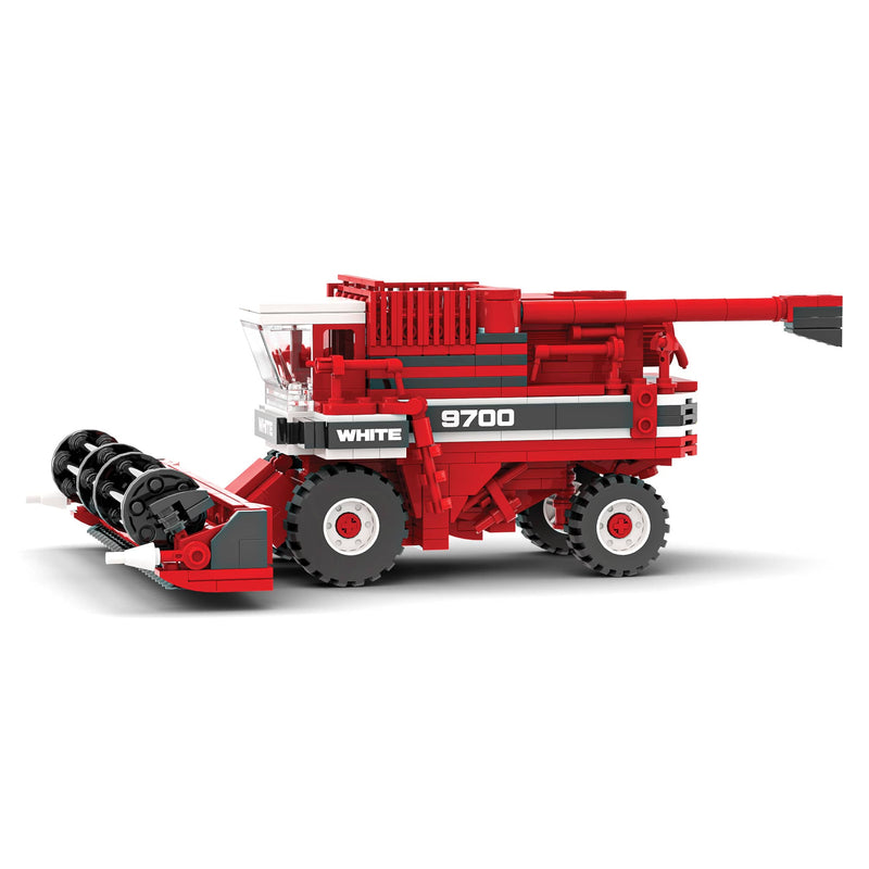 White 9700 Combine Farming Building Set, BrickAg Microfarm Series 694 Pieces
