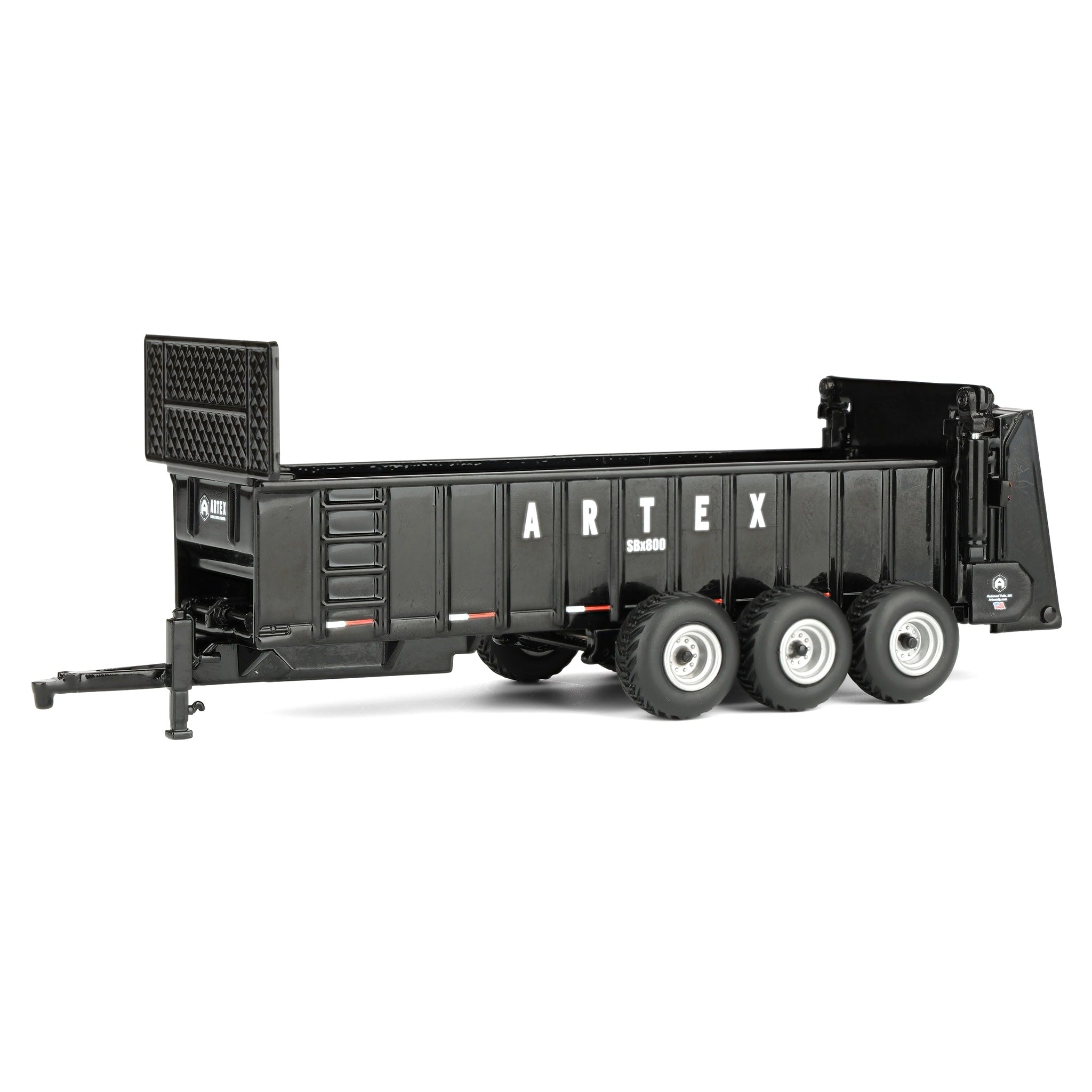 1/64 Black Artex SBX800 Manure Spreader with Triple Axle by
