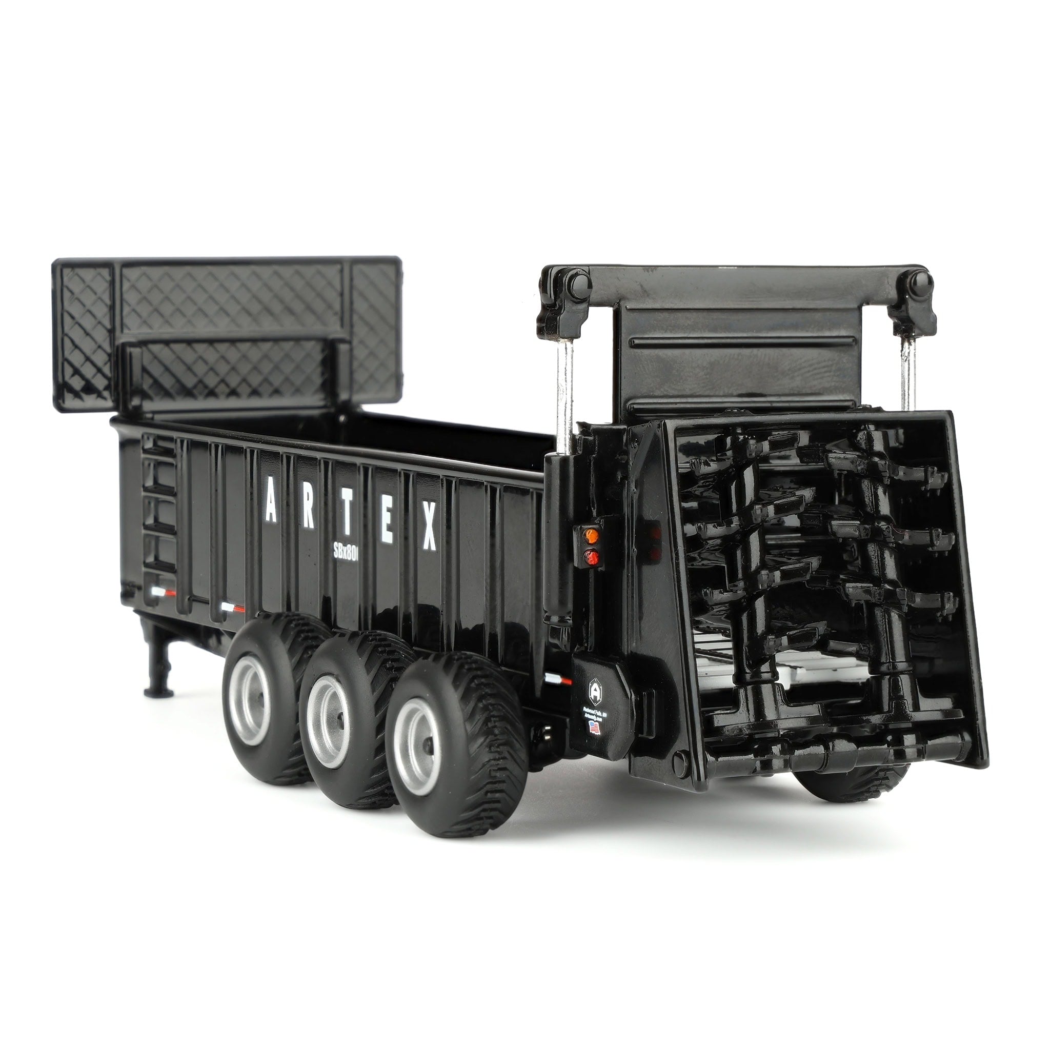 1/64 Black Artex SBX800 Manure Spreader with Triple Axle by