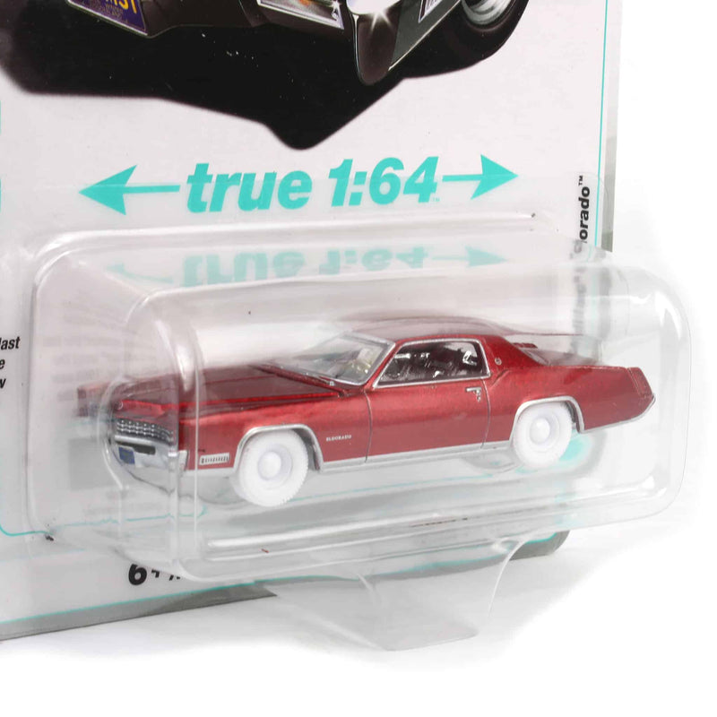 Ultra Red Chase ~ 1/64 1967 Cadillac Eldorado, Light Green Crystal Firemist Metallic, Auto World