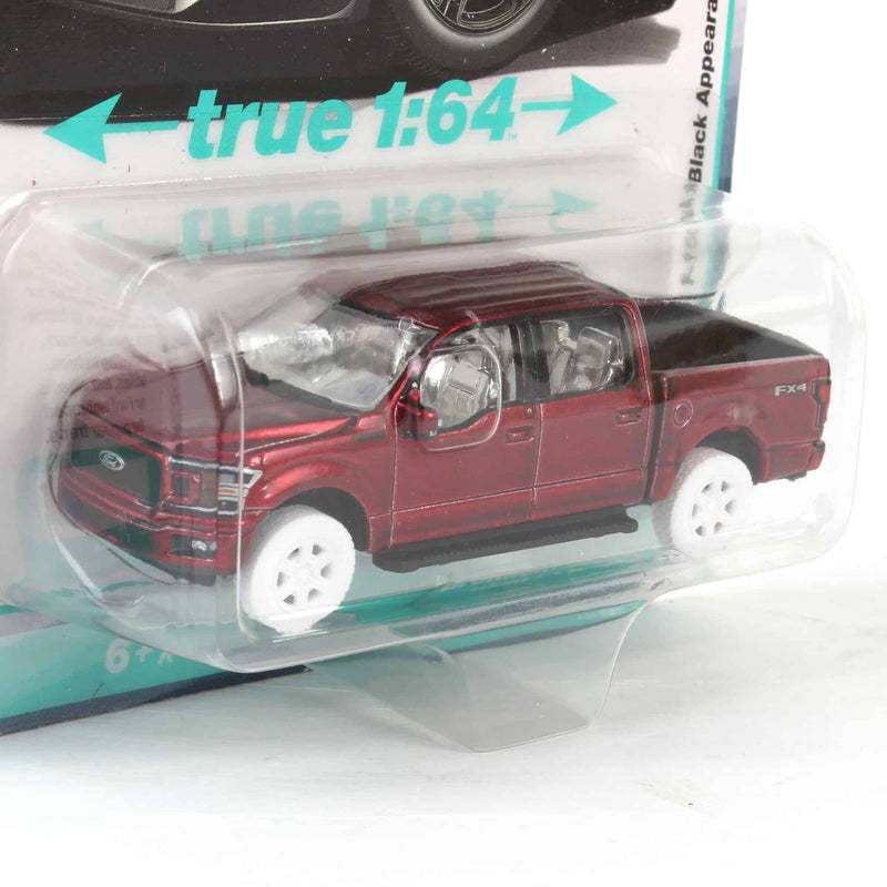 Ultra Red Chase ~ 1/64 2020 Ford F-150 Pickup Truck, Oxford White, Auto World