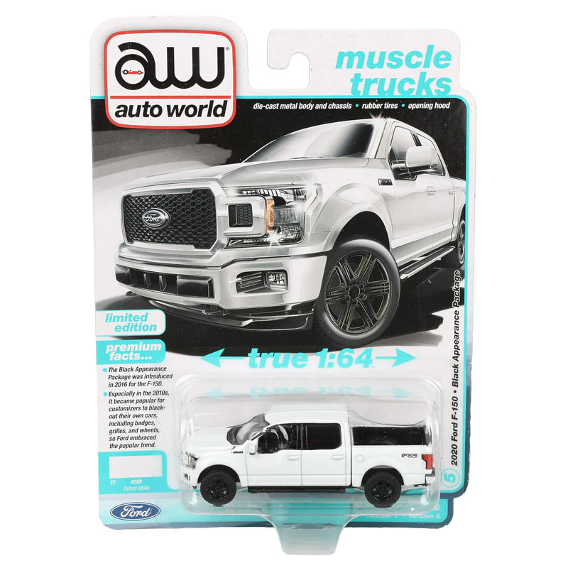 1/64 2020 Ford F-150 Pickup Truck, Oxford White, Auto World