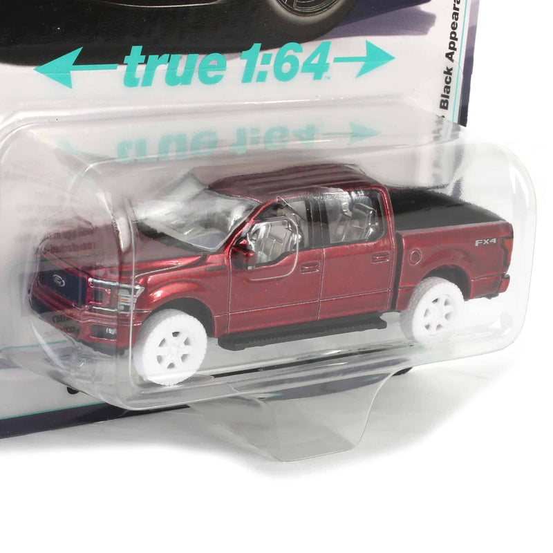 Ultra Red Chase ~ 1/64 2020 Ford F-150 Pickup Truck, Velocity Blue, Auto World