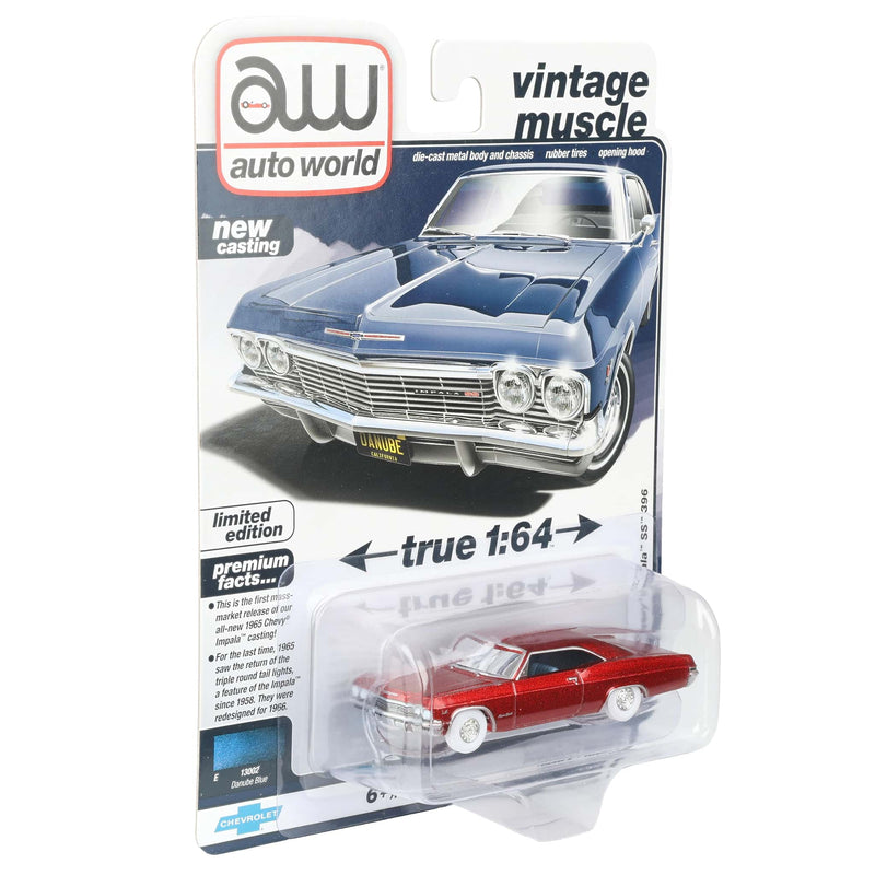 Ultra Red Chase Unit ~ 1/64 1965 Chevy Impala SS 396, Auto World Vintage Muscle Version A