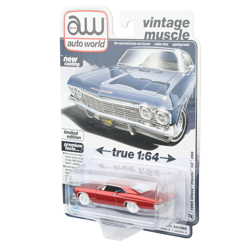 Ultra Red Chase Unit ~ 1/64 1965 Chevy Impala SS 396, Auto World Vintage Muscle Version A