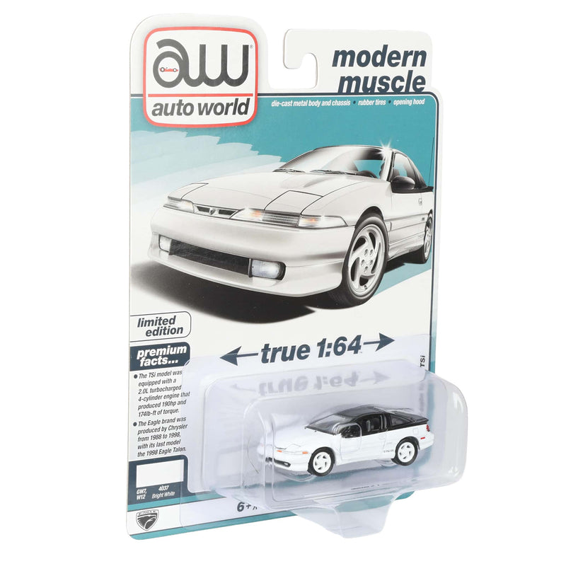 1/64 1991 Eagle Talon TSi, Bright White, Auto World Modern Muscle