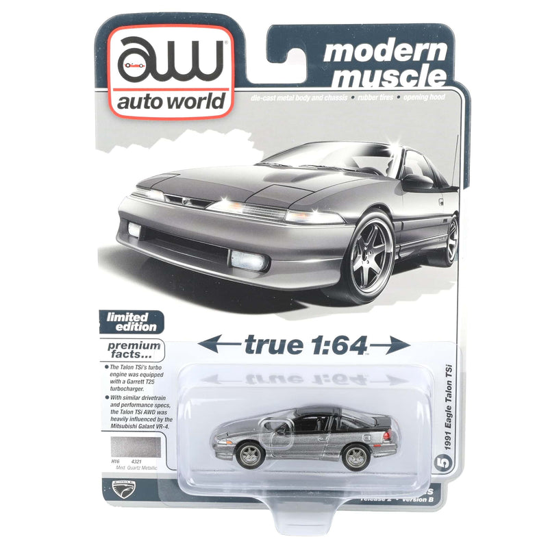 1/64 1991 Eagle Talon TSi, Medium Quartz Metallic, Auto World Modern Muscle