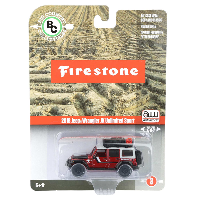 Chase Unit~1/64 2018 Jeep Wrangler Firestone Field Agent SUV by Big Country & Auto World