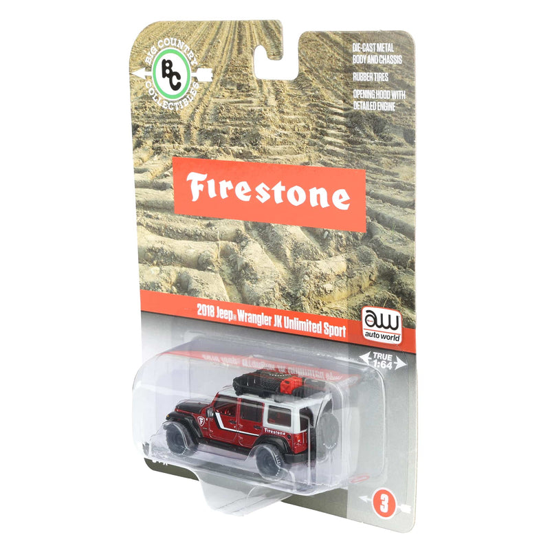 Chase Unit~1/64 2018 Jeep Wrangler Firestone Field Agent SUV by Big Country & Auto World