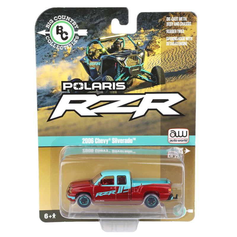 Chase Unit~1/64 2006 Chevrolet Silverado Extended Cab Pickup Truck with Polaris Decoration by Big Country & Auto World