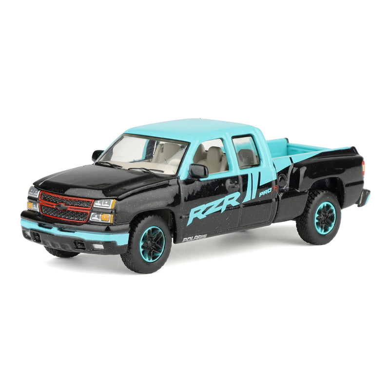 1/64 2006 Chevrolet Silverado Extended Cab Pickup Truck with Polaris Decoration by Big Country & Auto World