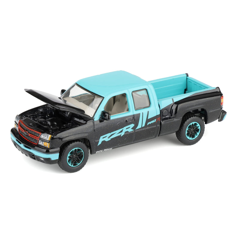 1/64 2006 Chevrolet Silverado Extended Cab Pickup Truck with Polaris Decoration by Big Country & Auto World