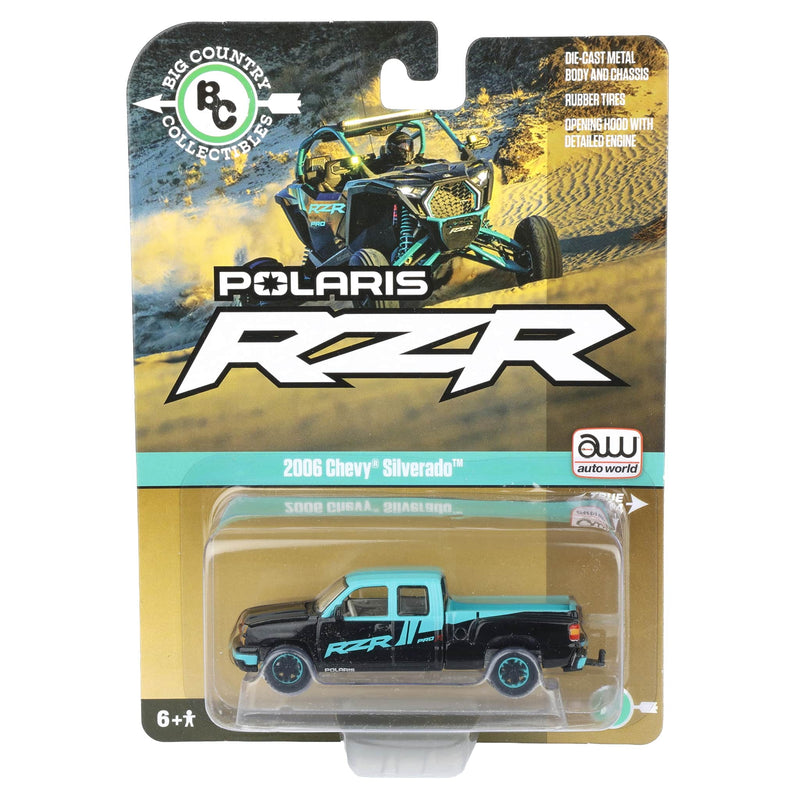 1/64 2006 Chevrolet Silverado Extended Cab Pickup Truck with Polaris Decoration by Big Country & Auto World