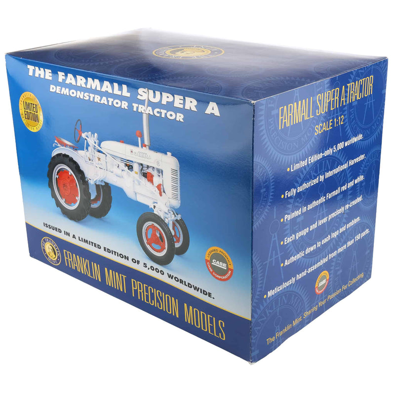 1/12 Farmall Super A White Demonstrator Tractor by Franklin Mint