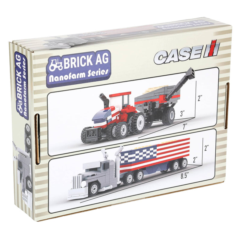 Case IH 250th Anniversary Hauling Set Building Block Set, BrickAg Nanofarm Series, 408 Pieces
