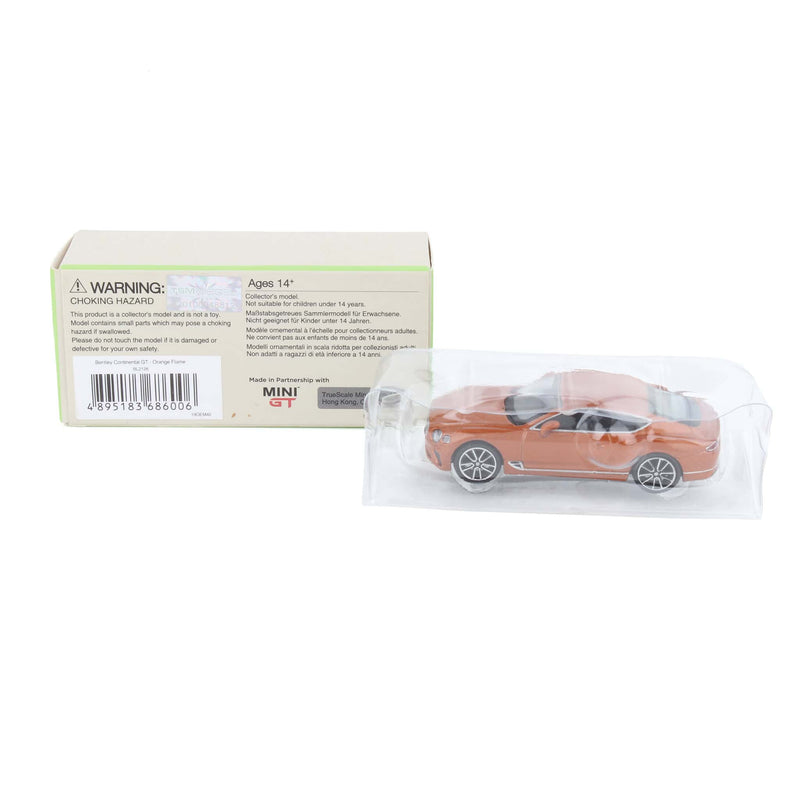 1/64 Bentley Continental GT, Orange Flame, Bentley Store Exclusive by Mini GT