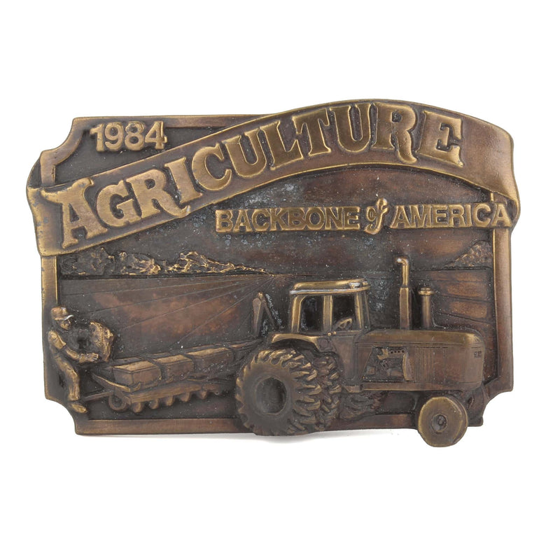 Vintage 1984 Agriculture Backbone of America Farming LE Schmalz Belt Buckle