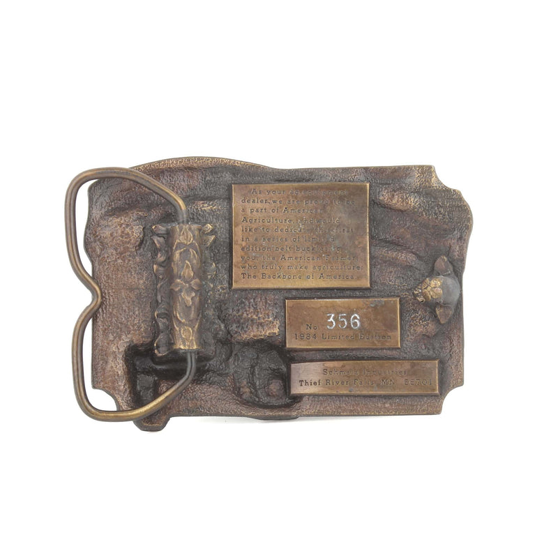 Vintage 1984 Agriculture Backbone of America Farming LE Schmalz Belt Buckle