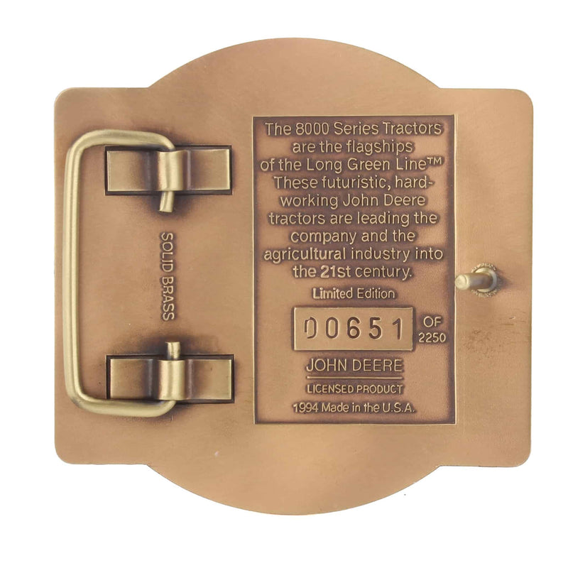 1994 New Thoroughbreds of Power John Deere 8000 Series Tractors Brass LE Belt Buckle