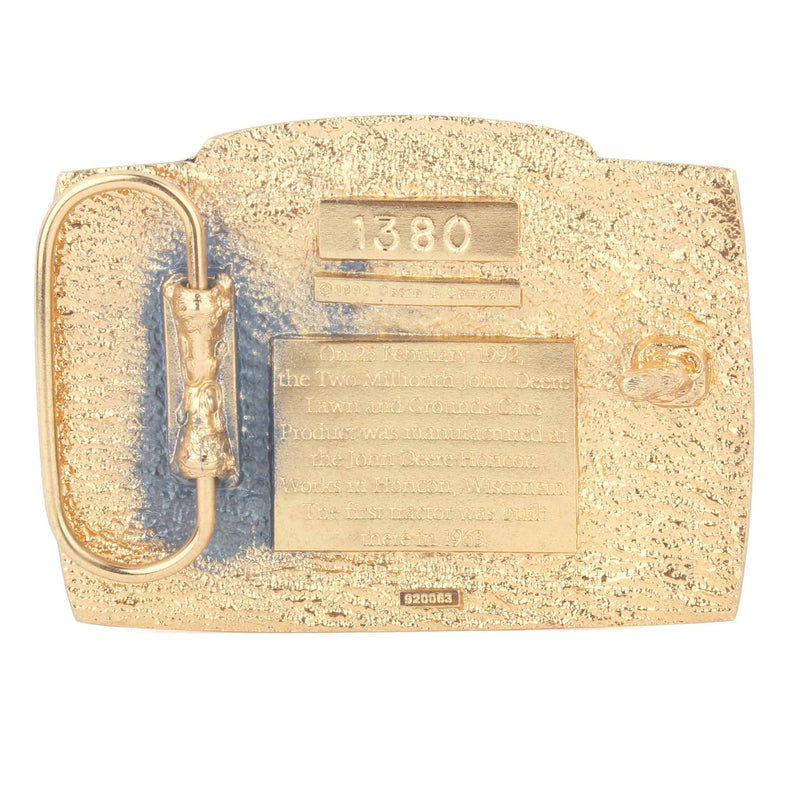 1992 John Deere 2 Million Lawn & Grounds Care Tractor 24k Gold Plated Belt Buckle