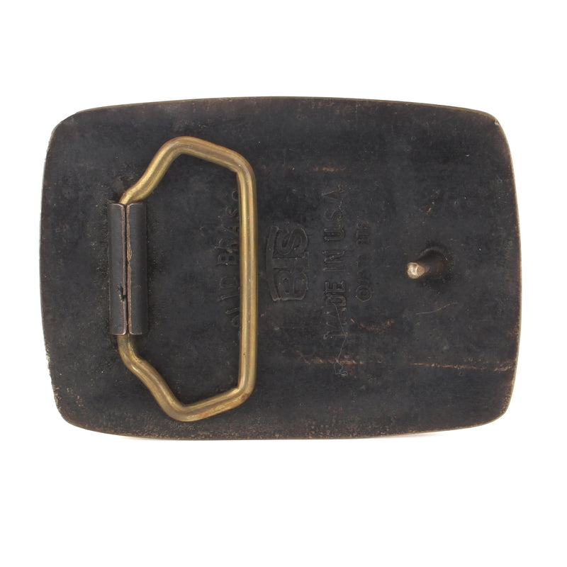 Vintage 1970s Case 4WD Solid Brass Belt Buckle by BTS