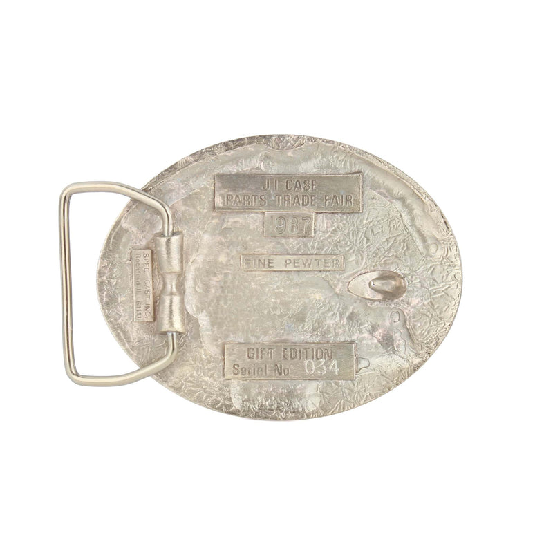 Vintage Case 580E Backhoe 1987 Parts Trade Fair Pewter Belt Buckle by SpecCast