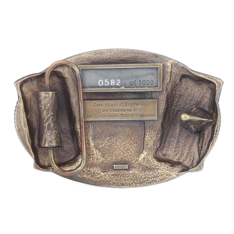 V&O Vintage Case Engine Oil Lubricants Brass Limited Edition Belt Buckle