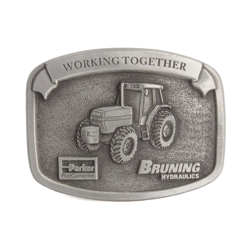 1993 Case IH Parts Trade Fair  Bruning Hydraulics & Parker Connections Tractor Pewter Belt Buckle by SpecCast