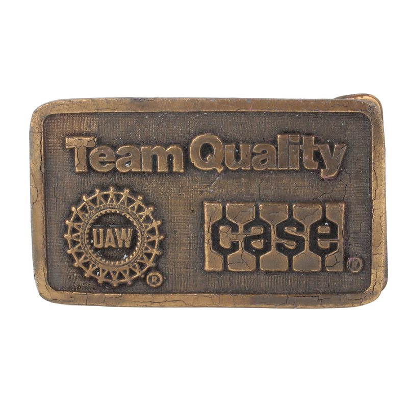 Vintage Case UAW Team Quality Brass Belt Buckle