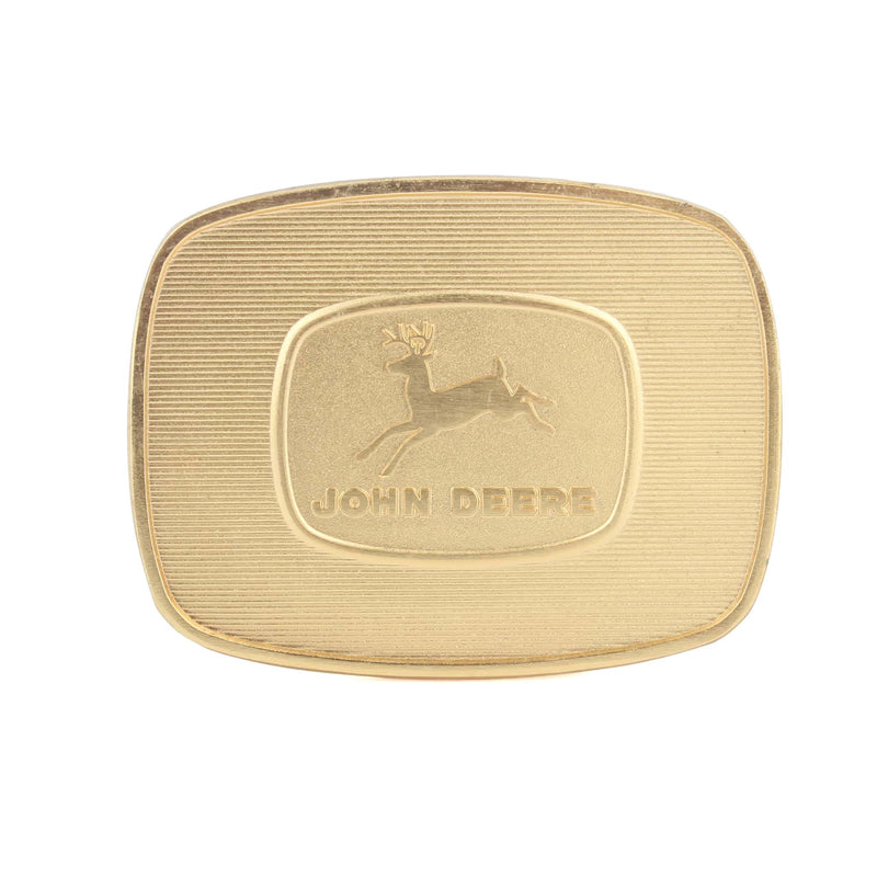 John Deere 1956 4 Legged Deer Logo Gold Plated LE Historical Trademark Belt Buckle, 1986