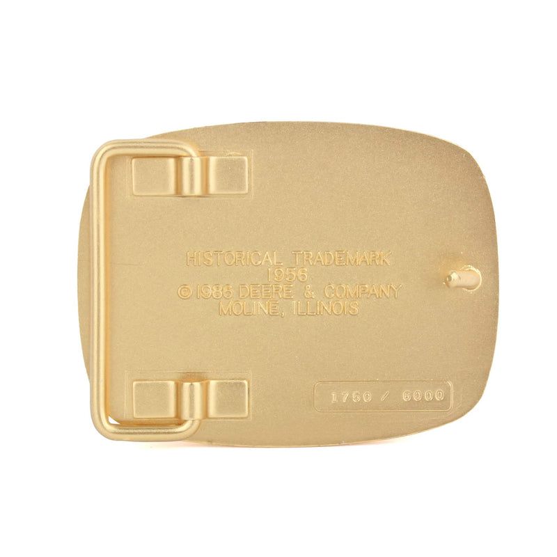 John Deere 1956 4 Legged Deer Logo Gold Plated LE Historical Trademark Belt Buckle, 1986