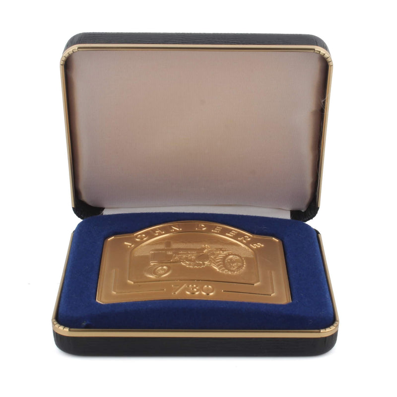 John Deere 730 Narrow Front Tractor Gold Plated Belt Buckle, 1991