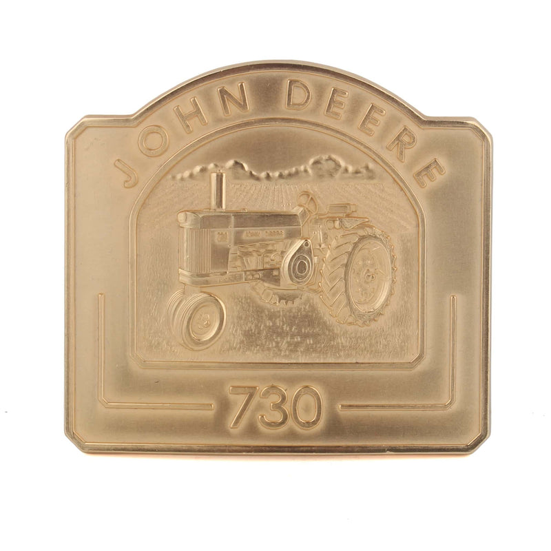 John Deere 730 Narrow Front Tractor Gold Plated Belt Buckle, 1991