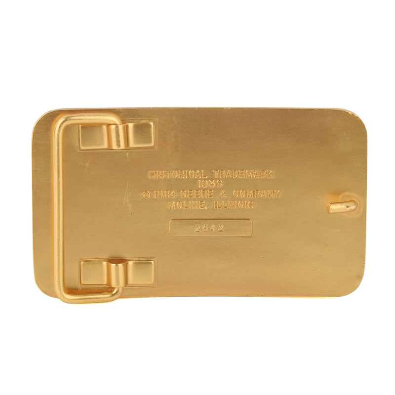 Vintage John Deere 1936 Historical Trademark Gold Plated Belt Buckle, 1984