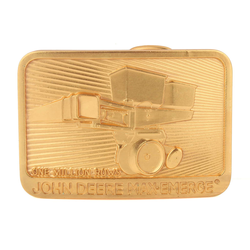 Vintage John Deere Max-Emerge 1 Million Rows Gold Plated LE Belt Buckle, 1984