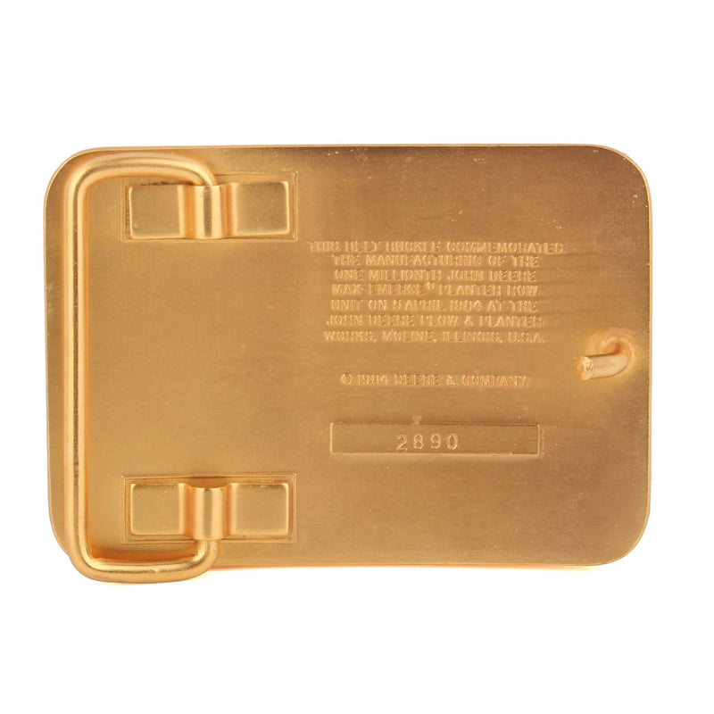 Vintage John Deere Max-Emerge 1 Million Rows Gold Plated LE Belt Buckle, 1984
