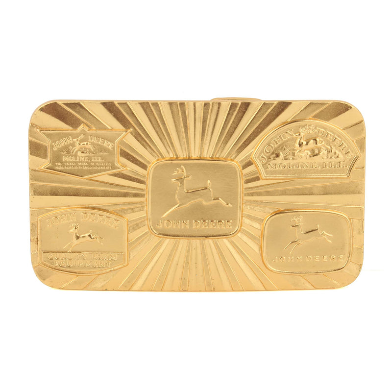 John Deere 5 Historical Trademarks Gold Plated Belt Buckle, 1987