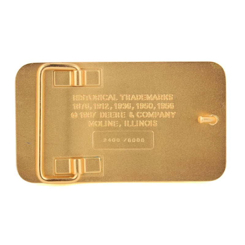 John Deere 5 Historical Trademarks Gold Plated Belt Buckle, 1987