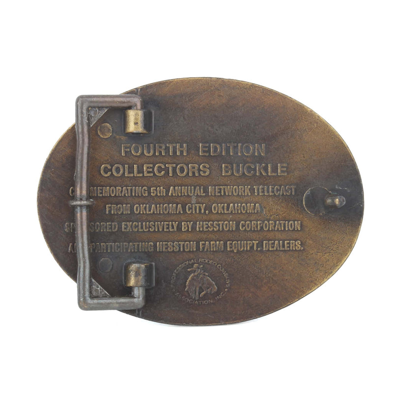 Vintage Hesston National Rodeo Finals 1978 Brass Belt Buckle