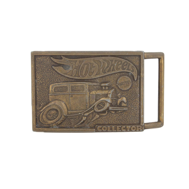 Vintage 1978 Mattel Hot Wheels Collector Brass Belt Buckle