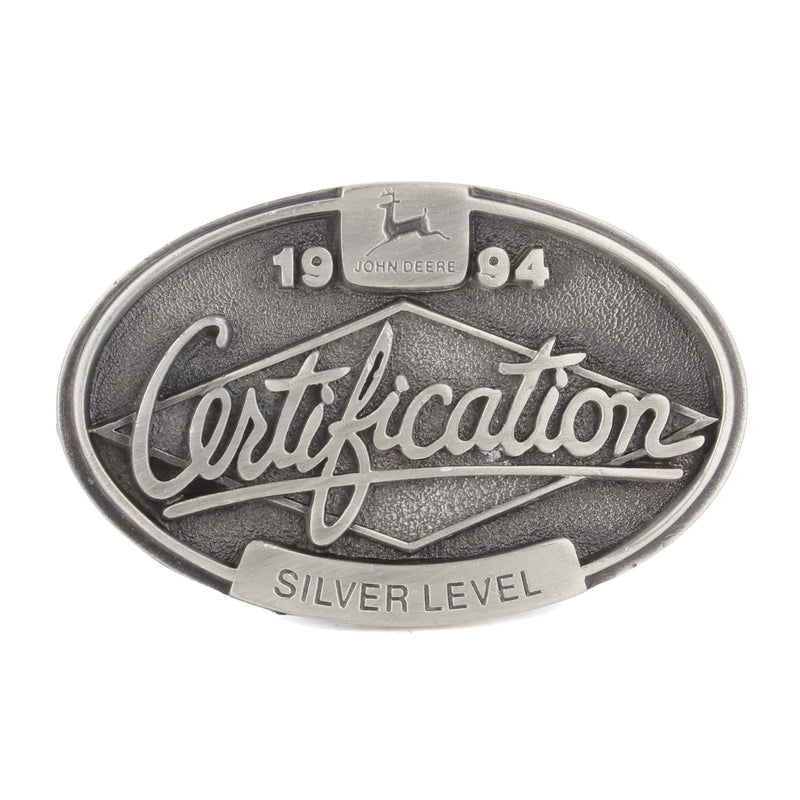 Vintage 1994 John Deere Silver Level Certification Pewter Belt Buckle