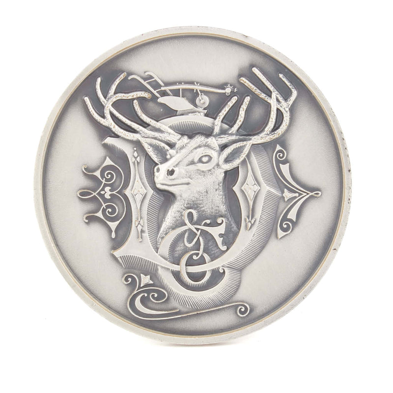 Vintage 1982 John Deere Stag Maco Bronze, .999 Silver Plated Belt Buckle