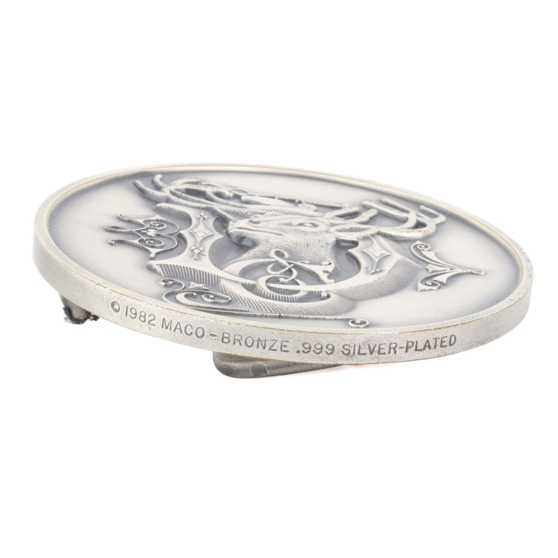 Vintage 1982 John Deere Stag Maco Bronze, .999 Silver Plated Belt Buckle