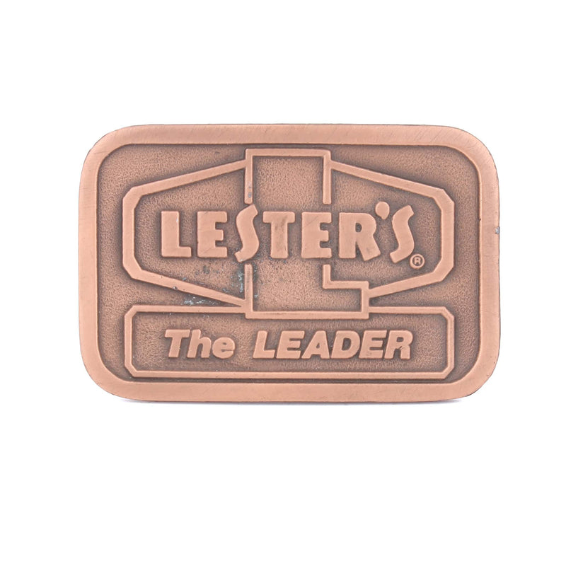 Vintage Lester The Leader Brass Hit Line Belt Buckle